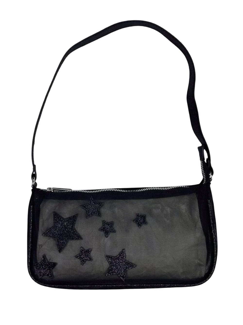 SkinnyDip London Amber Mesh & Glitter Star Shoulder Bag - 10.4” x 6.10" x 4.72"